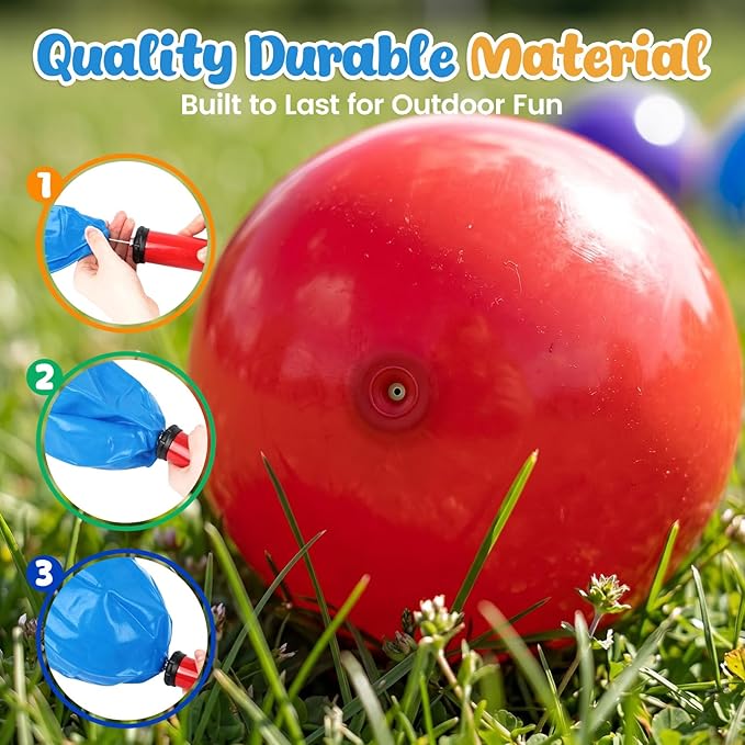 AMOR PRESENT 6PCS Playground Balls, 8.5 Inches Inflatable Rubber Kickball Dodgeballs for Kids and Toddlers, Inflatable Balls for Indoor and Outdoor Games, Goodie Bags Stuffers, Dog Toys