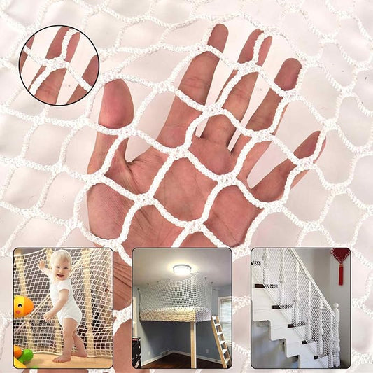 Balcony Netting for Pets，Apartment，Stair，Trampoline，Playground，Child Safety Rope Net，Driveway Net for Kids Safety，Baseball Softball Net Sports Netting (6.6ft×16.5ft, White)