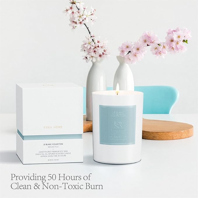 Luxury Scented Candle Hand Poured All Natural Soy Wax Essential Oil Stress Relief Candle for Home Scented Aromatherapy Birthday Gifts for Women Christmas Gifts for mom Couples 50 hrs