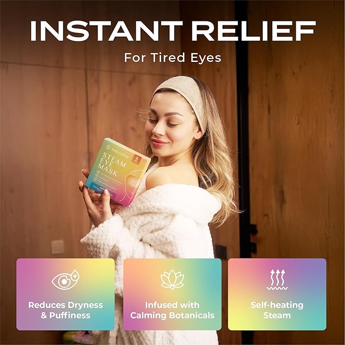 Body Restore Heated Eye Mask for Dry Eyes 30 Pack – Mothers Day Gifts for Mom, Birthday Gifts for Women and Men, Self Heating Warm Compress, Relaxation – Variety