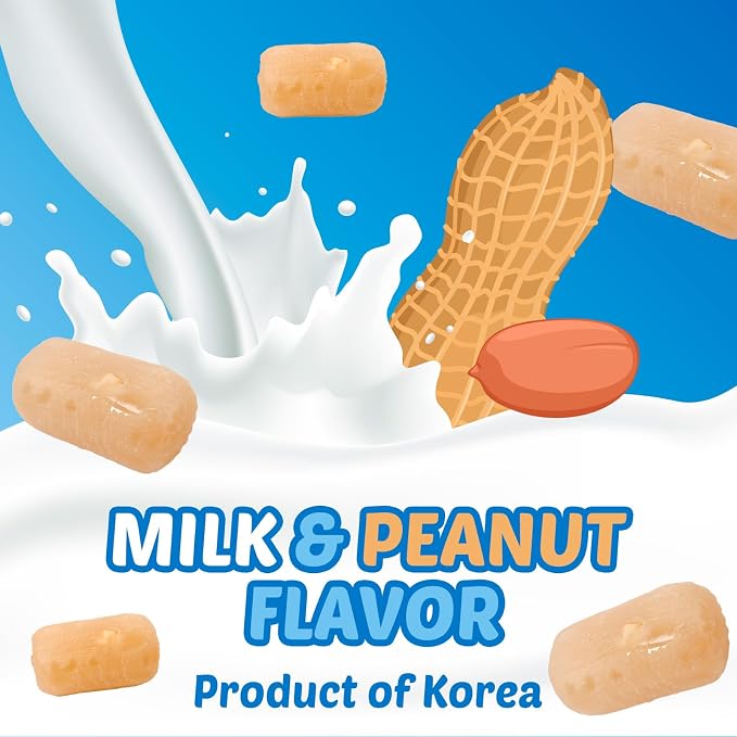 COELO Milk Yuga Candy 10.58oz(300g) | Korean Creamy Milk & Peanut Flavor Treats Hard Candy | Office Pantry Travel Camping Party | Sharable Size On-The-Go K-Food Individually Wrapped Korean Snack 유가맛캔디