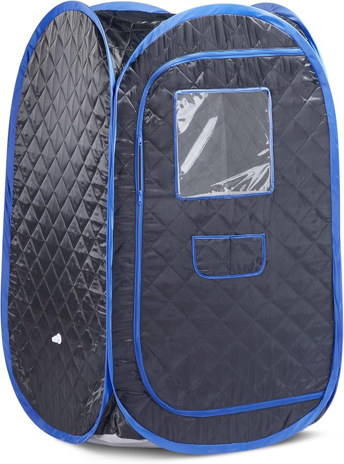 Smartmak Portable Sauna Tent, Foldable One Person Full Body Spa for Detox Therapy Without Steamer - Black