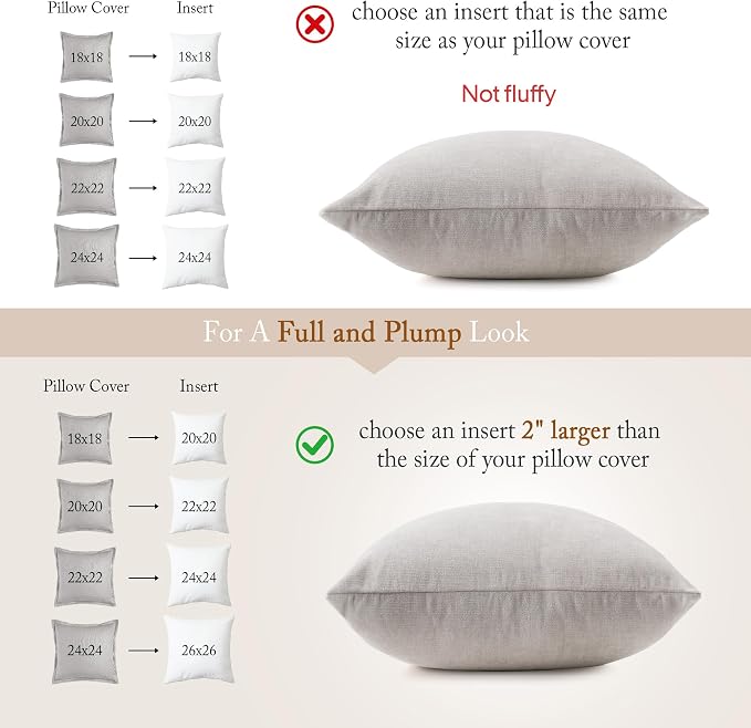 puredown® 18x18 Pillow Inserts, Feather Down Filled for Support, Set of 4 | Natural Feather Down, Choppable & Decorative, Down-Proof Cover, Throw Pillow Insert for Couch, Chairs, Bed, Sofa, Office