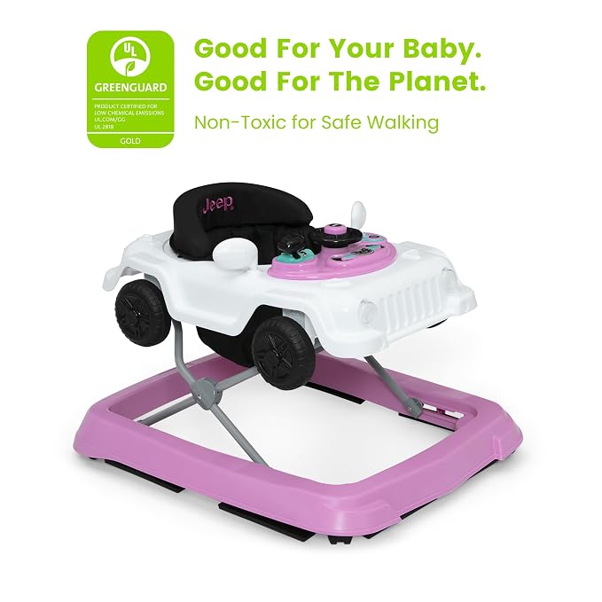 Jeep Wrangler Activity Walker by Delta Children, White/Pink