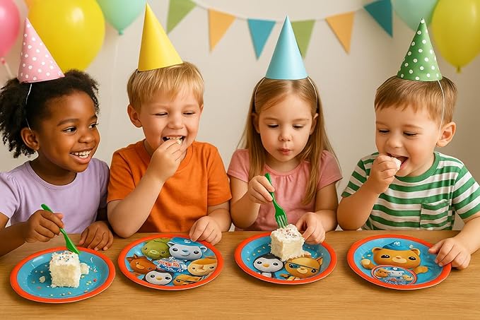 Mighty Mojo Octonauts Party Supplies: Set of 20 Colorful 9-Inch Paper Plates - Perfect for Birthday Celebrations, Kids' Events, Ocean-Themed Parties, Disposable Tableware