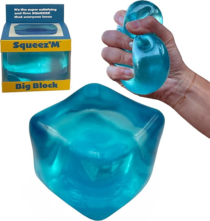Premium Big Block Squeez'M Cube – 35% Larger Than The Standard Squishy Cube, Toy for Kids & Adults - Sensory Fidget for Stress Relief, Focus & Play – Colorful, Durable, Gift-Ready – ASTM Certified 3+