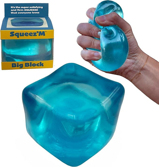 Premium Big Block Squeez'M Cube – 35% Larger Than The Standard Squishy Cube, Toy for Kids & Adults - Sensory Fidget for Stress Relief, Focus & Play – Colorful, Durable, Gift-Ready – ASTM Certified 3+