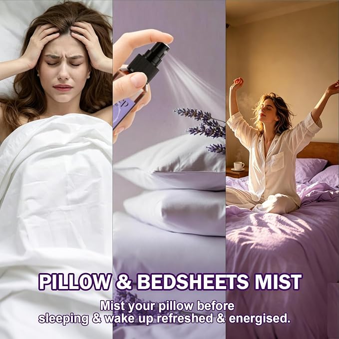 SCENTORINI Sleep Spray, 5.07 oz Pillow Spray with Lavender Essential Oil for Sleep Relaxing, 2 Pack Lavender & Sandalwood, Chamomile, Pillow Mist for Bedding, Sheets Liners, Room Spray Air Freshener