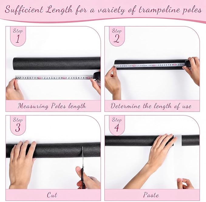Gemscream 12 Pcs Trampoline Pole Foam Sleeve 35.4" Length 2026 Upgrade Materials Waterproof Trampoline Poles Cover Replacement for Outdoor Accessories