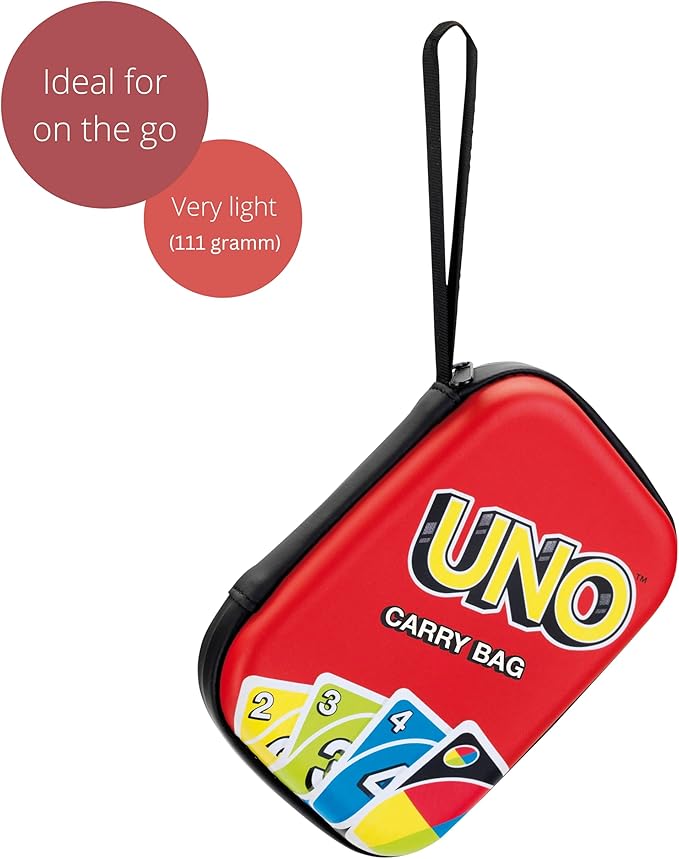 Klein UNO: Carry Bag - Holds Uno Game Cards, Stow The Game Instructions in The Mesh Compartment, Sturdy Zip Up Case