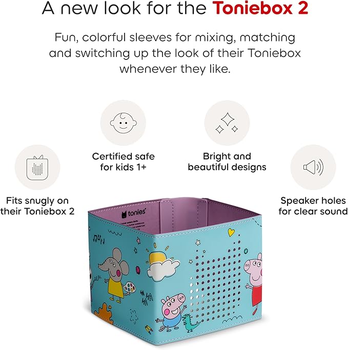 Tonies Sleeve - Decorative Wrap for Toniebox 2 - Peppa Pig