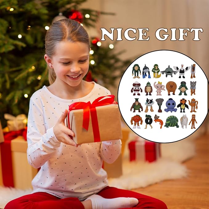 24PCS Italian Brainrot Action Figure,Tralalero Tralala Action Figure Set with Tralalero Tralala,Tung Tung Tung Sahur,Brainrot Meme Shark,Brainrot Toys Collectible Animal Figures for Fans Gifts