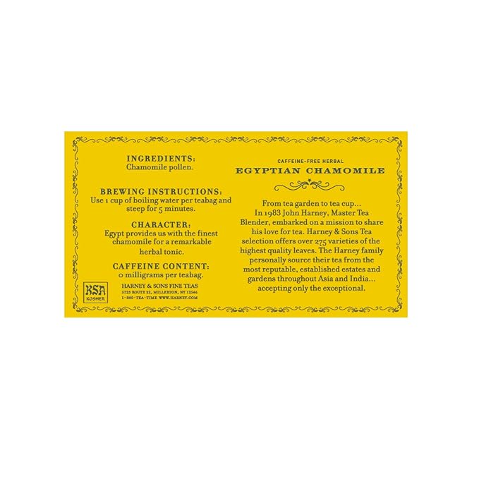 Harney & Sons Herbal Tea, Tea Bags, Chamomile, 50 Count