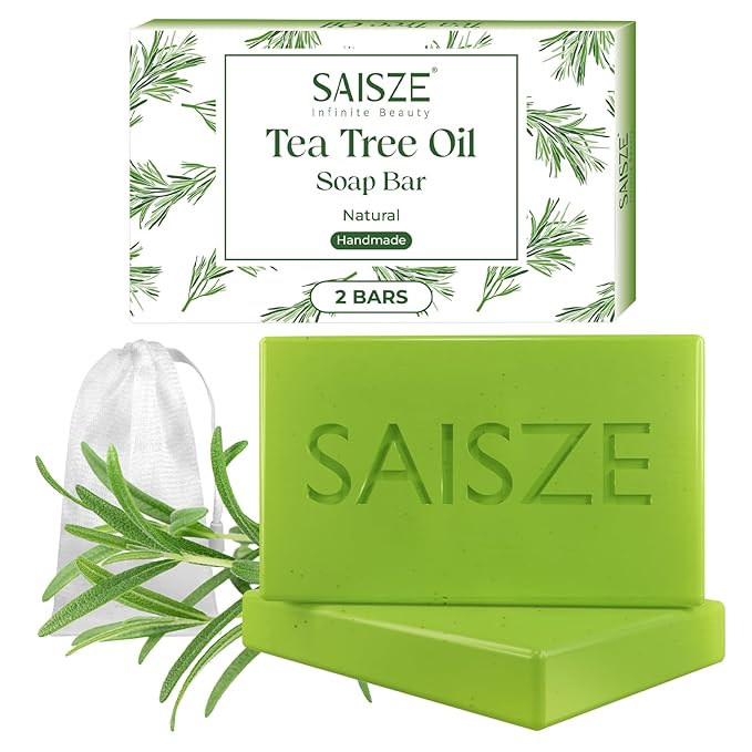 Tea Tree Soap, Handmade Soap Bar for Face and Body, Cold Process, Soothing Hydrating Body Wash for Clear Healthy Skin 8 Ounce