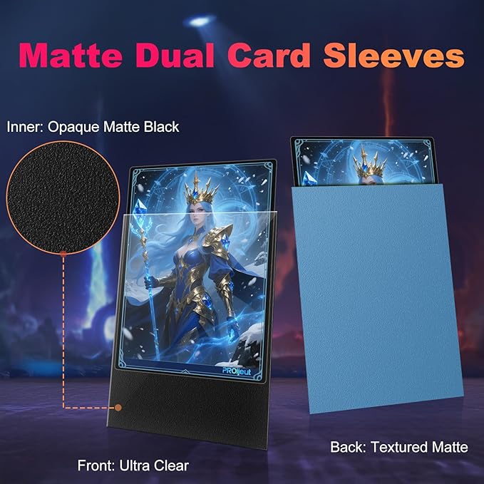 600 Pack MTG Card Sleeves, Matte Dual Card Sleeves with Opaque Back & Smooth Shuffle, Tear Resistant Card Protectors for MTG, TCG and Game Cards (6 Colors)