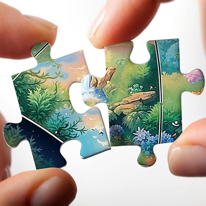 Aesthetic Garden Puzzles for Adults 1000 Pieces, Beautiful Umbrella Landscape Flower Plant Jigsaw Puzzles, Colorful Art Nature Floral Sunset Scenic Wildflower Puzzle