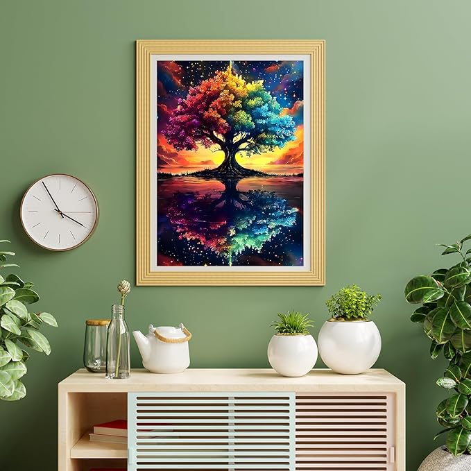 Puzzles for Adults 500 Pieces, Tree of Life Jigsaw Puzzles - Starlit Rainbow Tree, Impossible Starry Night Puzzle for Seniors Families,20.47x14.96 inches, 1:1 Poster, Letter on The Back