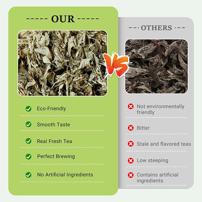 Mugwort Tea Bags, 50 Count, Dried Mugwort Leaves, Caffeine-Free Herbal Tea | Dried mugwort leaves, pyramid sachets, sugar & caffeine free, nightly relaxation, easy brewing