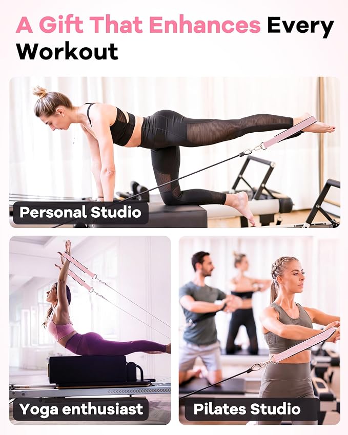 Wonderful Day 2PCS Pilates Straps for Reformer, Comfortable Enhanced Thickness, Fitness Pilates Double Loop Exercise Straps for Home Gym Workout