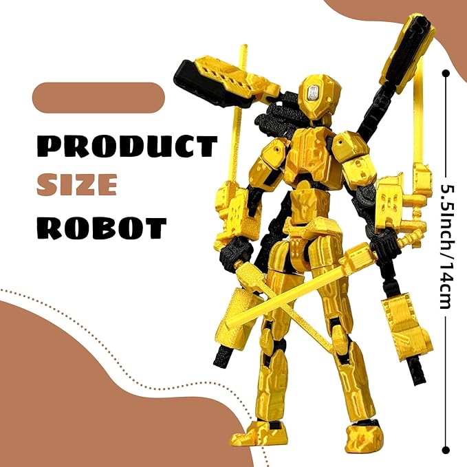 Assembly Completed T13 Action Figure,T13 Robo 13 Action Figures,Gift for Collectors Desktop Decoration Best Birthday Festival Gift (Gray)