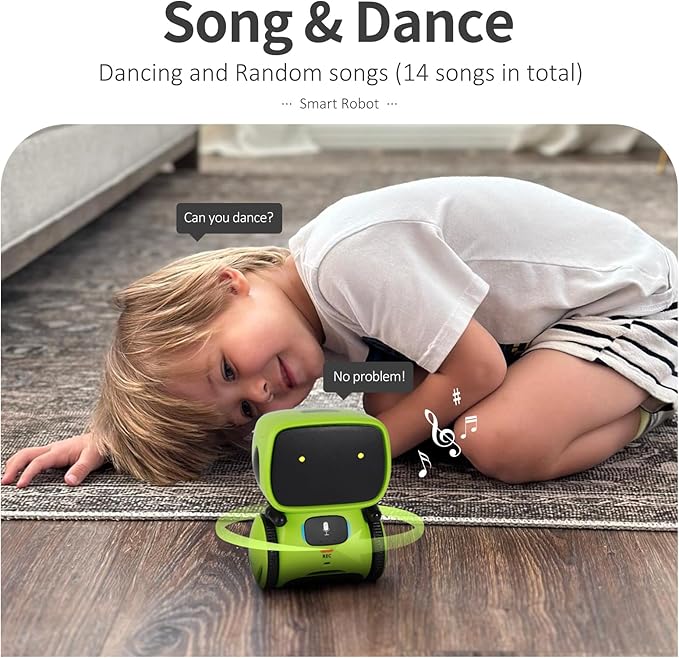 GILOBABY Kids Robot Toys, Smart Talking Robot with Voice Control Touch Sensor, Dancing, Singing, Recording, Repeat, Gift for Boys Age 3+ Years (Green)