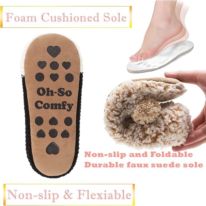 Cute Animal House Slippers, Warm Fuzzy Slipper Socks with Grippers Non Slip, Cozy Funny Gifts