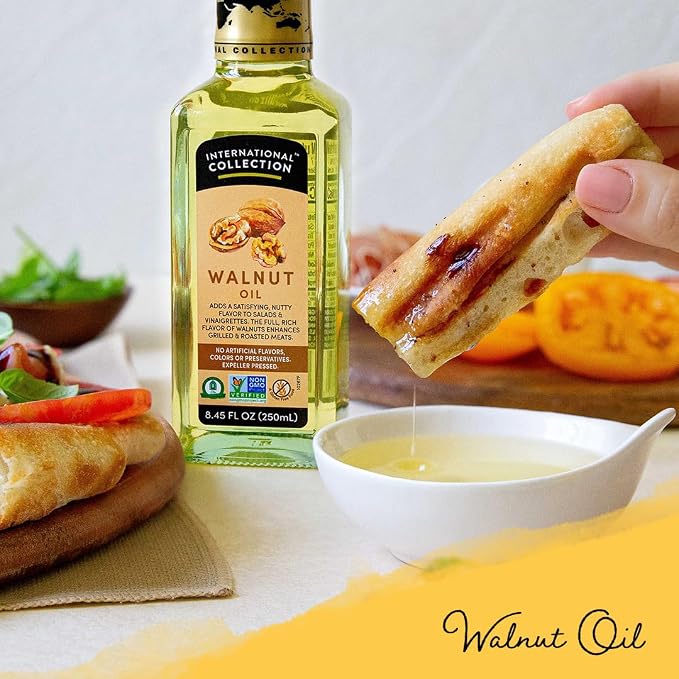 International Collection Walnut Oil, 8.45 fl oz (Pack of 1) | Expertly Sourced, Quality Oils | NonGMO Project Certified, No Artificial Flavors, Gluten Free, Vegan, Kosher & Halal Approved