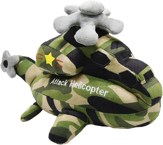 Soft Attack Helicopter Stuffed Gunship Toy Super Cute Plush Chopper Excellent Gifts for Kids or Birthday Party 13 Inches