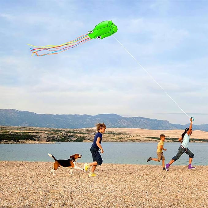 Large Octopus Kites for Kids and Adults - Easy to Fly, 28X158 3D Software Colorful Kite with Long Tails. Perfect for Beach and Outdoor Activities