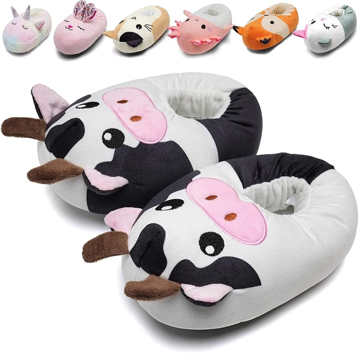 IceUnicorn Toddler Slippers Kids Cute Funny Animal House Shoes Girls Boys Christmas Fluffy Bedroom Indoor Slipper, Cat, Bunny, Unicorn, Axolotl, Fox