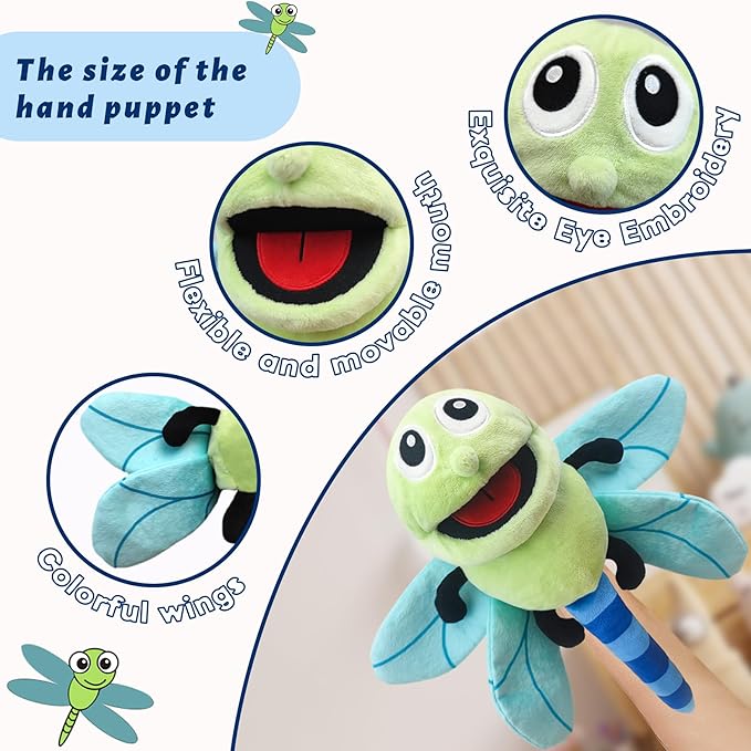 Hand Puppet Realistic Plush Puppet 13",Insect Animal Puppets for Kids Insect Stuffed Animal Hand Puppet with Moveable Mouth,Soft Stuffed Insect Puppet Story Toy Puppets Role Play Show Game