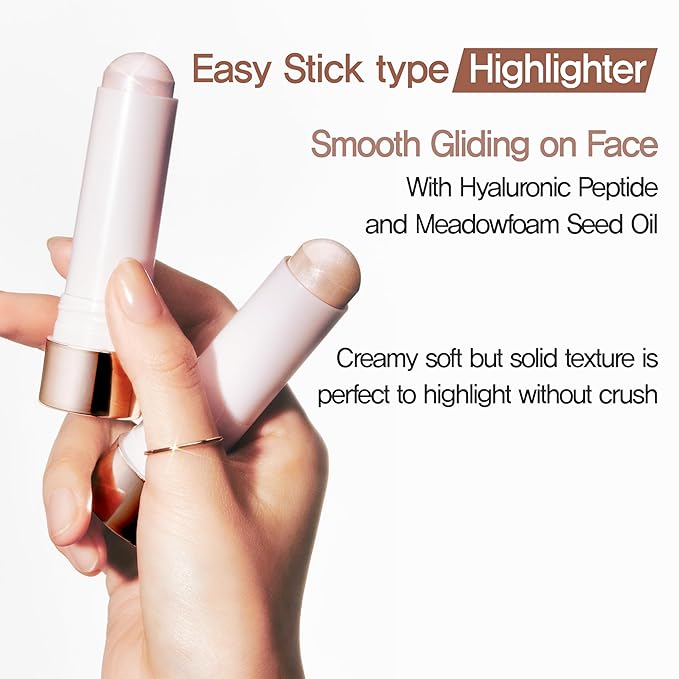 Espoir Be Glow Shading Stick Highlighter #1 Sunshine│Creamy Solid Texture & Smooth Gliding on Face with Hyaluronic Peptide, Natural Contour Color for Daily Radiant Makeup, Subtle Shimmering