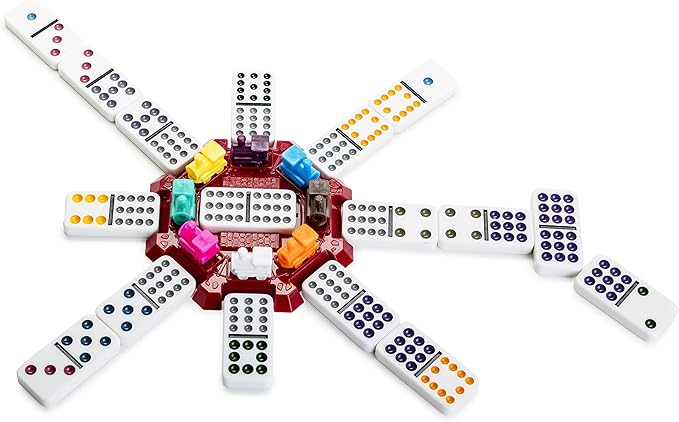 Family Traditions Mexican Train Dominoes Tin, Crystalline Dominoes