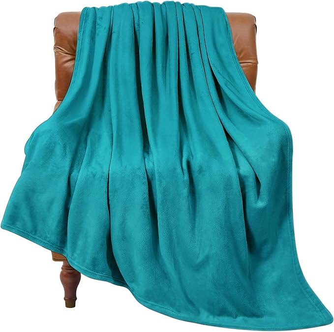BEDELITE Fleece Blanket Soft Plush Twin Size Blanket Teal Blue 60"x80" | Ultra Soft Fleece, Plush Microfiber, Lightweight Warmth, All Season Comfort, Fade Resistant, Machine Washable, Couch Sofa Bed