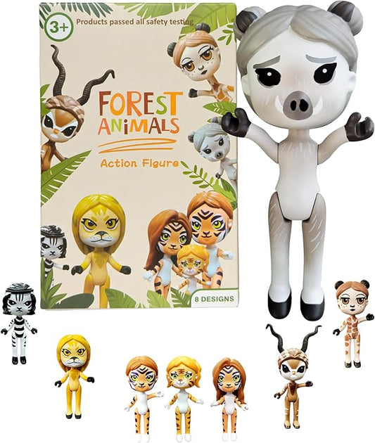PLENTY MORE Forest Animal Theme Series Action Figure - 3.5 inches / 8cm Collectible Action Figure, Creative Forest Animal Toy, Educational & Fun Play for Ages 3+, Safe & Non-Toxic (Piggy Forest)