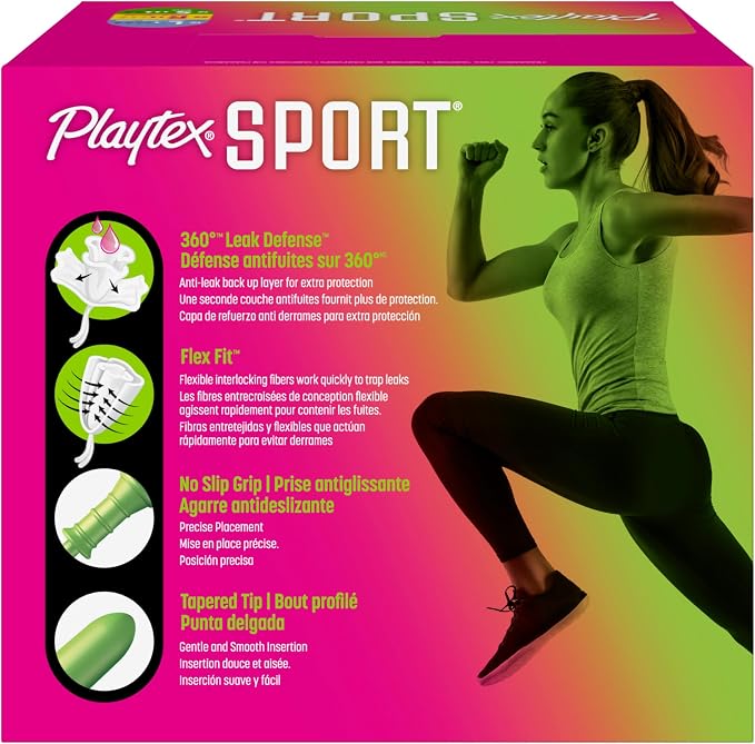 Playtex Sport Tampons Multipack, Light/Regular/Super Absorbency, 46ct