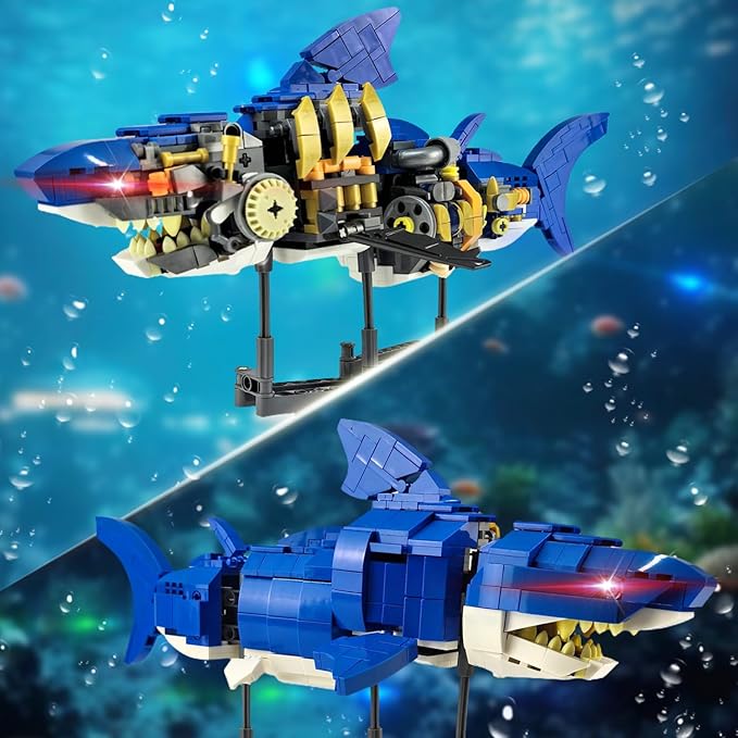 Building Bricks Set - Building Blocks - Animal Micro Building Block Toy for Boys Girls & Adults (Shark)