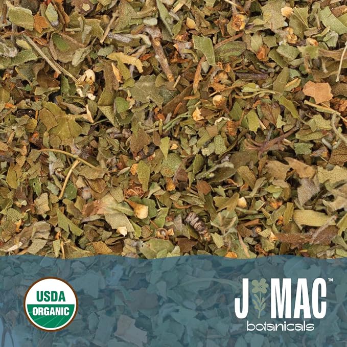 J MAC BOTANICALS Organic Hawthorn Leaf and Flower (8 Oz) Dried Organic Hawthorne leaves, USDA Organic Certified, Hawthorn Tea, Fresh Dried Hawthorne leaf for herbal tea