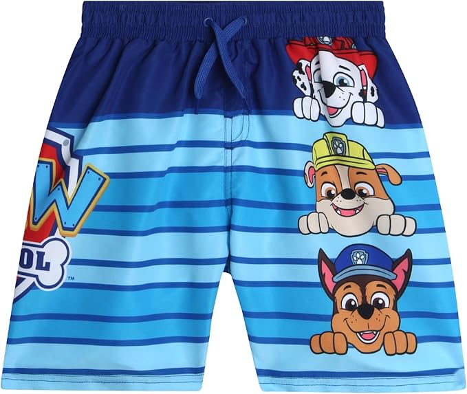 Nickelodeon Boys Swim Trunks - Paw Patrol TMNT Quick Dry Graphic Boys Swim Shorts for Toddler and Little Boy