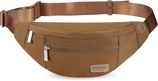 MAXTOP Large Crossbody Fanny Pack with 4-Zipper Pockets,Gifts for Enjoy Sports Festival Workout Traveling Running Casual Hands-Free Wallets Waist Pack Phone Bag Carrying All Phones