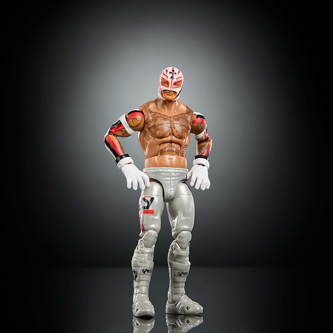 Mattel WWE Elite Action Figure & Accessories, Series #125 Set, 6-inch Collectible Rey Mysterio with 25 Articulation Points & Swappable Hands