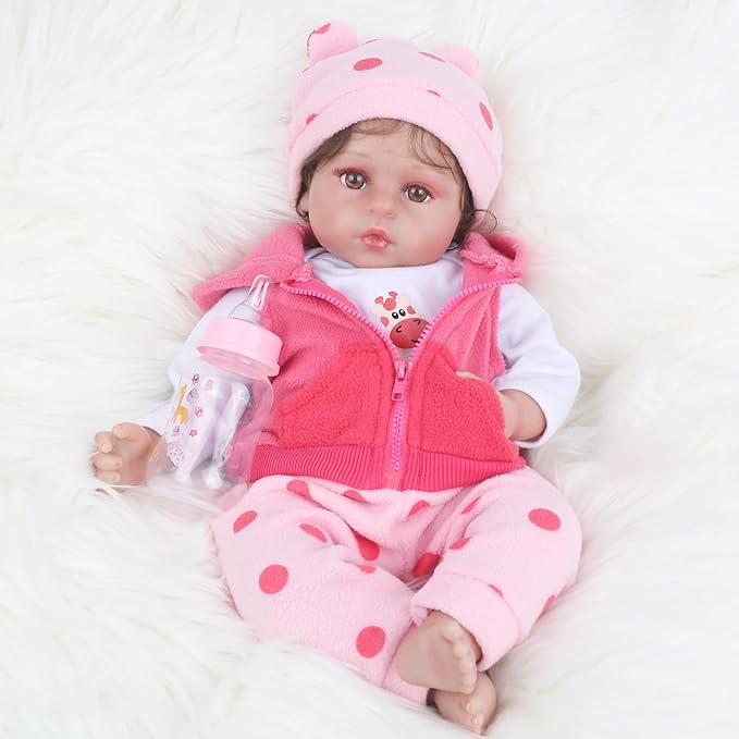 Reborn Realistic Newborn Baby Dolls, 18 inch Silicone Real Toddler Girl Lifelike