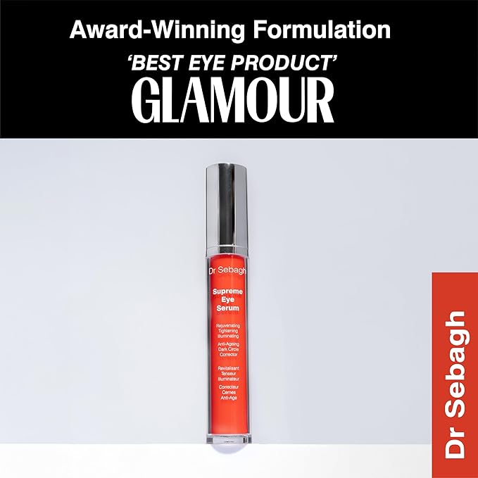 Dr Sebagh Supreme Eye Serum (0.51 fl oz) - Advanced Roll-On Formula - Designed to Aid Smoother Younger & Firmer-Looking Skin - Helps Reduce Puffiness Circles Fine Lines & Wrinkles - Boosts Elasticity