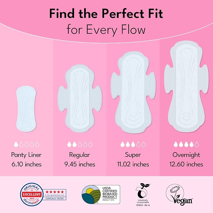 Sparkle Panty Liners for Women, Plant-Based Daily Pantiliners | Organic Panty Liner | Pads for Women | Softer Than Cotton Panty Liners |Unscented, Chlorine Free, Flexible (Incredibly Thin, 20 Count)