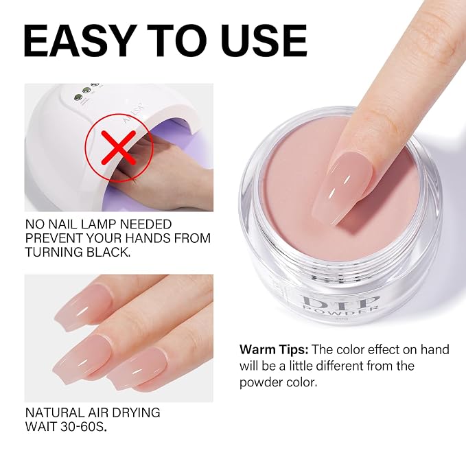 AILLSA Dip Powder Translucent Nail Dipping Powder Jelly Nude Salmon Pink | Dip Powders Colors for DIY Manicure Salon at Home Easy to Use Nail Powder for Valentine's Day Gift (1 Oz)