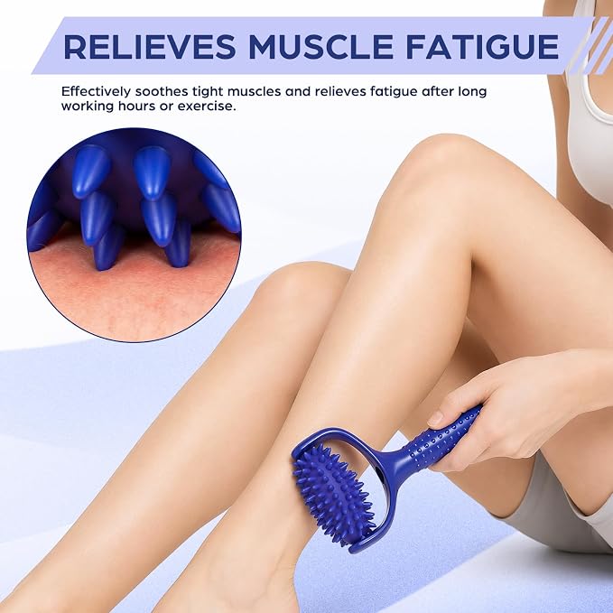 Lurrose Handheld Spiky Massage Ball Roller for Deep Tissue Myofascial Release, Fascia Release Tools for Neck, Back, Leg & Deep Tissue Massage, Massage Roller for Muscle Relief and Body Relaxation
