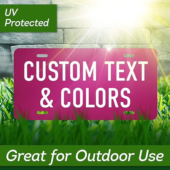 Custom License Plates, Personalized Plates for Front of Car | Vanity Plate 6x12 Inch - Size Rust-Free Metal 40 Colors by: My Sign Center, USA