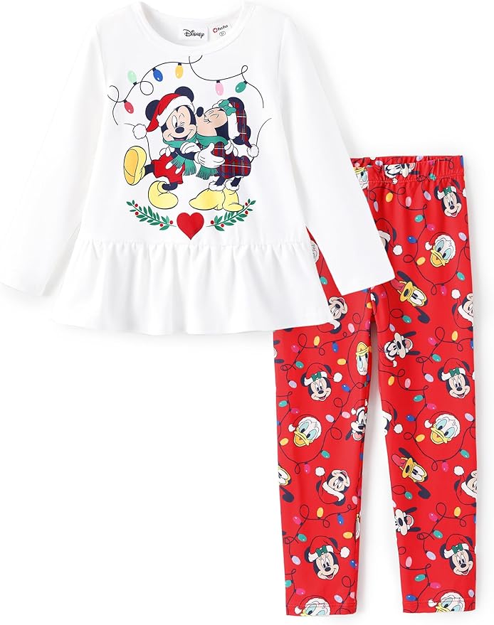 Disney Minnie Mouse Frozen Princess Marvel Toddler Girls Clothes Long Sleeve Sweatshirt + Leggings 2pcs Outfits Set 2-6Y