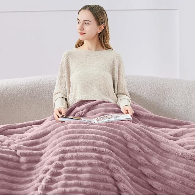 BEDELITE Ribbed Twin Blanket for Couch & Bed, Berry Purple, 60"x80" | Ultra-Soft Plush Fleece, Cozy, Warm Yet Lightweight, Ribbed Texture, Home Decor, Machine Washable, Giftable, All-Season Use
