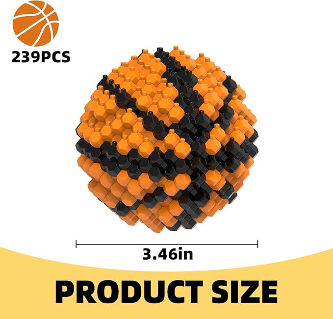 Basketball Block Set, Adults challenging STEM Block Decorations, Miniature 3D Educational Toys for Ages 14 and Above,(239 Pieces)
